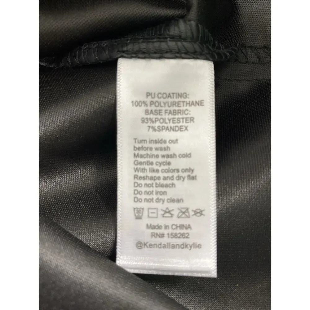 Kendall & Kylie Faux‎ Leather Skirt Womens XS Pleated Black Preppy Goth
